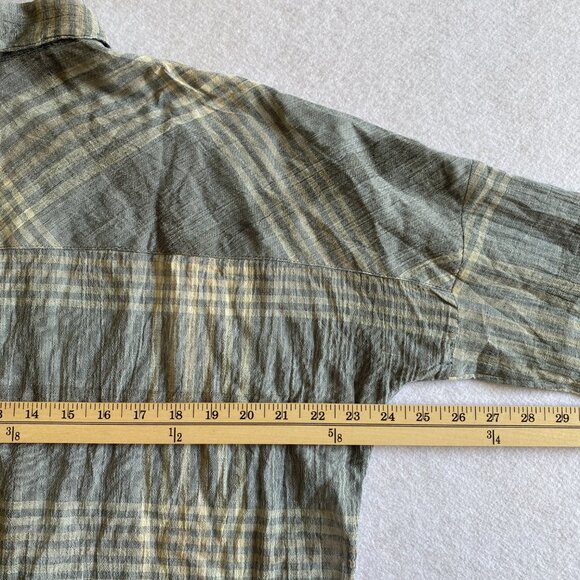 O'Neill Madras Shirt Womens L Gray Long Sleeve Oversized Button Up $54 NWT - Picture 9 of 10